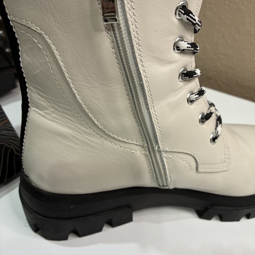 Franco Sarto Size 8 Women's L-Robbie Combat‎ Boots Putty - Picture 9 of 11